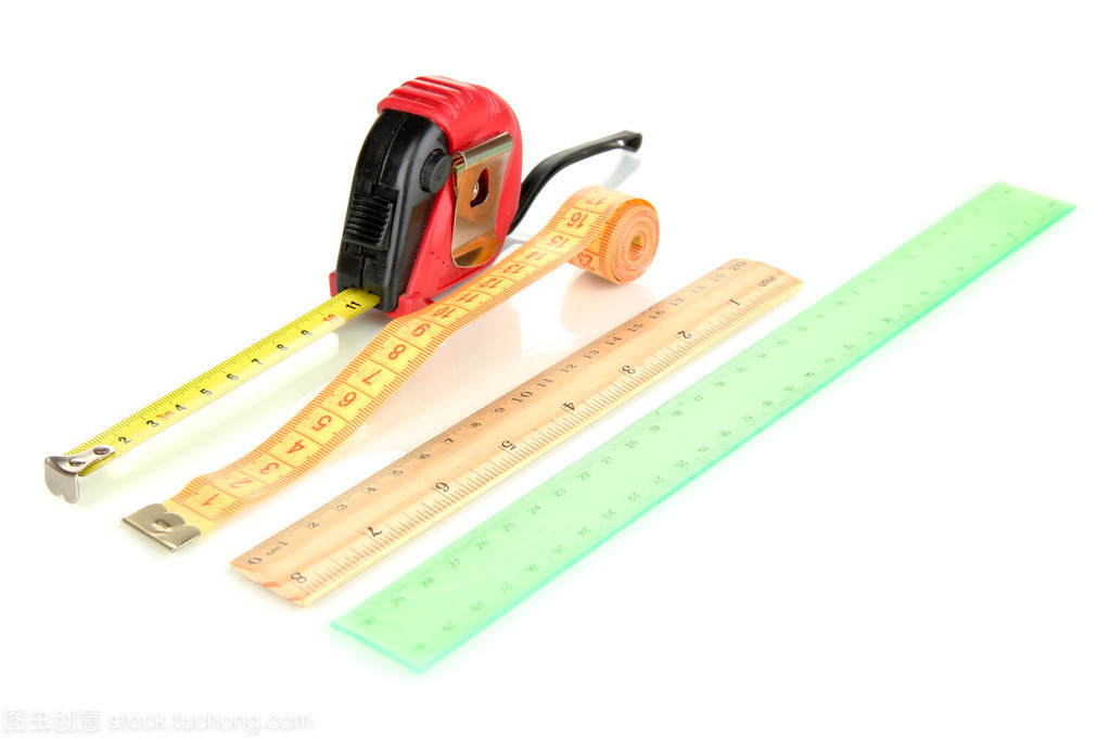 磁帶措施和標尺上白色隔離